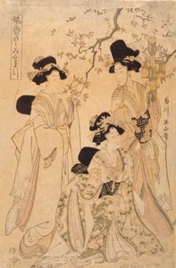 Stilvoll ungezwungene Adaption des Ziehens eines Hofwagens von Kikukawa Eizan