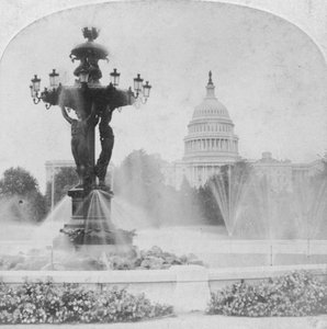 Der Bartholdi-Brunnen und das Kapitol, Washington DC, USA, späte 19. oder frühe 20. Jahrhundert von Kilburn Brothers