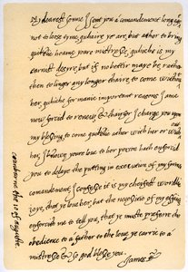 Brief von James I. an seinen Sohn Charles, Prinz von Wales, 10. August 1623 von King James I