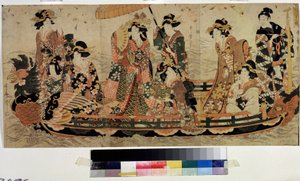 Kirschblütenbetrachtung (Hanami) von Kitagawa II Utamaro