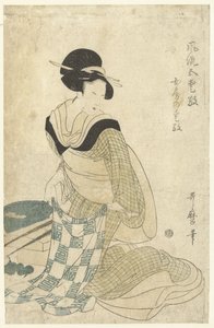 Häuslicher Charme (Fünf elegante Charme) von Kitagawa Utamaro (attributed to)