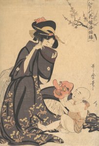 Eine Frau spielt mit einem kleinen Jungen, ca. 1804 von Kitagawa Utamaro