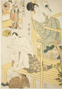 Akt sieben, aus der Serie "Schatz der treuen Vasallen (Chushingura) (Shichi-damme)" von Kitagawa Utamaro
