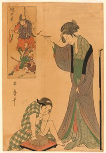 Eine Maus fangen von Kitagawa Utamaro