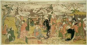 Kirschblütenbankett (Oka no utage) von Kitagawa Utamaro