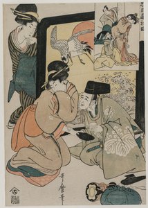 Chushingura: Akt I des Lagerhauses der Loyalität, späte 1790er Jahre von Kitagawa Utamaro