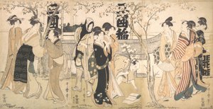 Schatzpräsentation im Mimeguri-Schrein von Kitagawa Utamaro