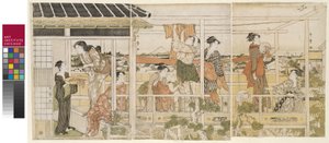 Wäsche trocknen von Kitagawa Utamaro