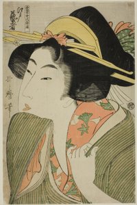 Edo Geisha, aus der Serie "Ein Leitfaden zu zeitgenössischen Frauenstilen (Tosei onna fuzoku tsu)" von Kitagawa Utamaro