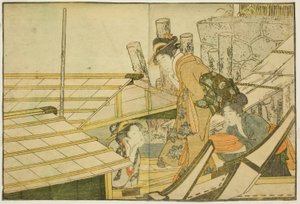 Einschiffen auf Vergnügungsboote im Sommer, aus dem illustrierten Buch "Bilderbuch: Blumen der vier Jahreszeiten (Ehon shiki no hana)," Bd. 1