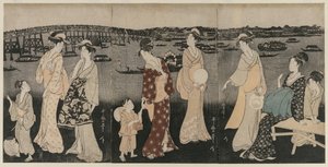 Den Abendkühle entlang des Sumida-Flusses genießen