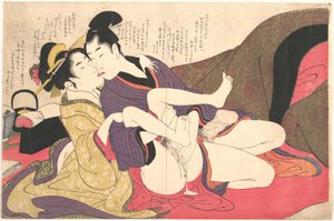 Erotischer Druck von Kitagawa Utamaro