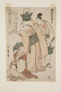 Weibliche Frühlingszwiebelverkäuferinnen von Kitagawa Utamaro