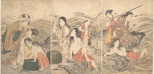 Mädchenfischer und Badende, 1791 von Kitagawa Utamaro