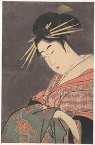 „Hanaōgi von Gomeirō,“ aus der Serie Vergleich der Reize der Schönheiten von Kitagawa Utamaro