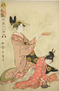Stunde des Wildschweins (I no koku), aus der Serie "Zwölf Stunden in Yoshiwara (Seiro juni toki tsuzuki)" von Kitagawa Utamaro