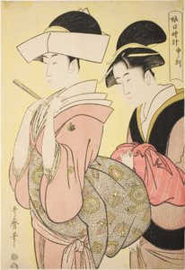 Stunde des Affen [16 Uhr] (Saru no koku), aus der Serie "Sonnenuhr der jungen Frauen (Musume hi-dokei)"