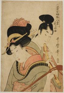 Likes Enjoying Herself (Tanoshimizuki), aus der Serie "Acht Ansichten der heutigen Lieblingsdinge (Tosei kobutsu hakkei)"