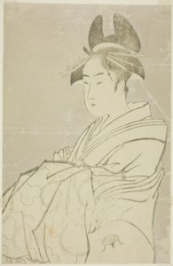 Miyahito vom Ogiya, dessen Assistenten Tsubaki und Shirabe sind von Kitagawa Utamaro