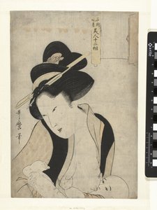 Mutter mit Kind an der Brust von Kitagawa Utamaro