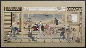 Mondscheinfeier in Dozo Sagami von Kitagawa Utamaro