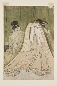 Moskitonetz (Farbholzschnitt) von Kitagawa Utamaro