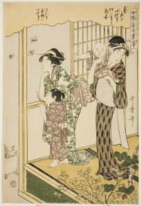 Nr. 8 (hachi), aus der Serie "Frauen, die in der Seidenraupenzucht tätig sind (Joshoku kaiko tewaza-gusa)" von Kitagawa Utamaro
