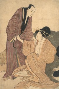 Trennung von Liebenden: Kurtisane und ihr Liebhaber, ca. 1800 von Kitagawa Utamaro