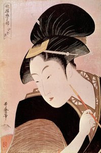 Porträt einer Frau. Japanischer Druck von Utamaro Kitagawa von Kitagawa Utamaro