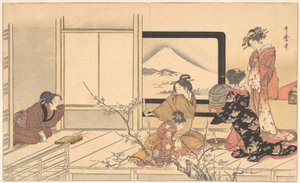 Zubereitung von Nahrung für den Grasmücke von Kitagawa Utamaro