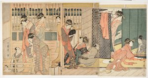 Morgenszene in einem japanischen Freudenhaus von Kitagawa Utamaro