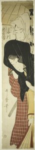 Die Kurtisane Umegawa und Chubei vom Kurierdienst (Umegawa, Chubei), ca. 1797 von Kitagawa Utamaro