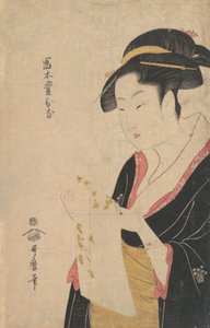 Die Dame Tomimoto Toyohina liest einen Brief