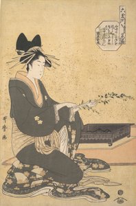 Die Oiran Hanaogi von Ogiya, aus der Serie „Sechs Juwelenflüsse“ Mutamagawa, ca. 1795-96