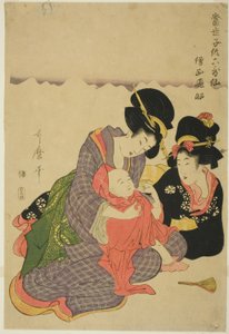 Der Dichter Sojo Henjo, aus der Serie "Moderne Kinder als die sechs unsterblichen Dichter (Tosei kodomo rokkasen)" von Kitagawa Utamaro