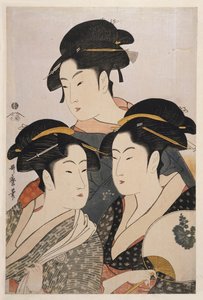 Drei Schönheiten der Gegenwart von Kitagawa Utamaro