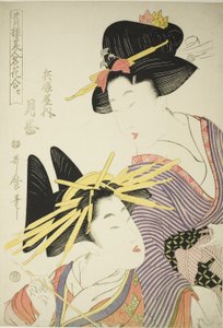Tsukioka von Hyogoya, aus der Serie "Seiro bijin meika awase" von Kitagawa Utamaro
