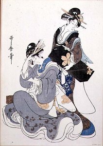 Zwei weibliche Figuren von Kitagawa Utamaro