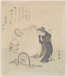 Frau bei einer Fuchsfalle von Kitagawa Utamaro