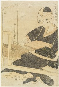 Weben an einem Webstuhl von Kitagawa Utamaro