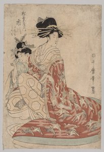 Frau von Yoshiwara mit Mädchen, 1753-1806 von Kitagawa Utamaro