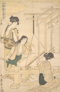 Frauen beim Seidenweben von Kitagawa Utamaro