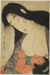Yamauba stillt Kintaro von Kitagawa Utamaro