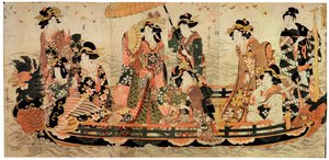 Kirschblütenbetrachtung Hanami von Kitagawa Utamaro II