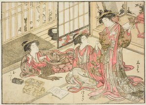 Kurtisanen von Kado Daikokuya, aus dem Buch „Spiegel der schönen Frauen der Vergnügungsviertel (Seiro bijin awase sugata kagami),“ Bd. 2 von Kitao Shigemasa