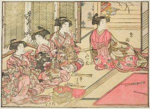 Kurtisanen von Kiriya, aus dem Buch "Spiegel der schönen Frauen der Vergnügungsviertel (Seiro bijin awase sugata kagami)," Bd. 2