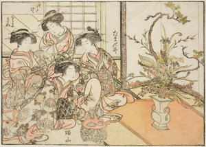 Kurtisanen von Yotsumaya, aus dem Buch "Spiegel der schönen Frauen der Vergnügungsviertel (Seiro bijin awase sugata kagami)," Bd. 2 von Kitao Shigemasa
