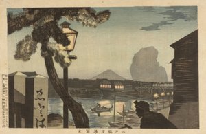 Mt. Fuji bei Dämmerung von der Edo-Brücke