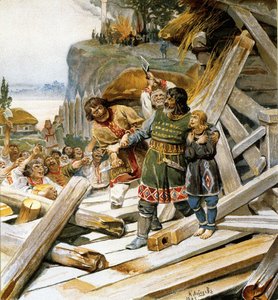Heiliger Theodor der Waräger von Klavdiy Vasilievich Lebedev