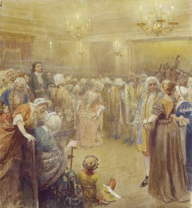 Die Versammlung zur Zeit von Peter I. von Klavdiy Vasilievich Lebedev
